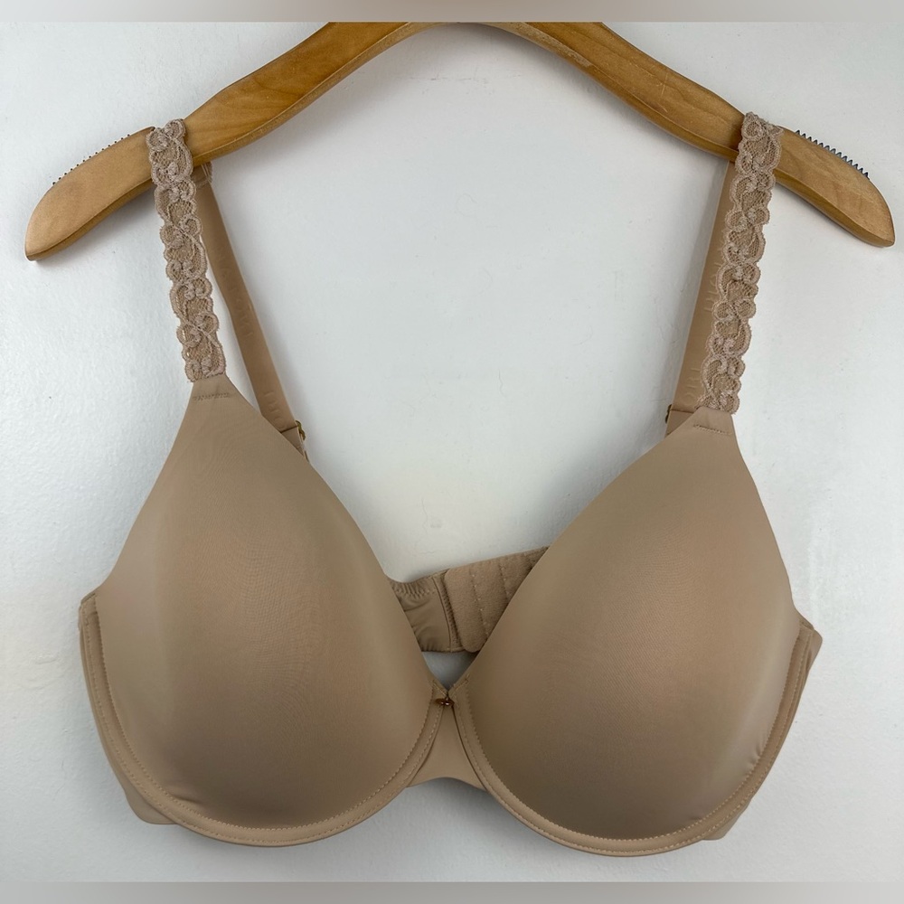 Natori 38DD Bra Beige Lace Strap Contour Underwire T-Shirt Bra 732080 Style